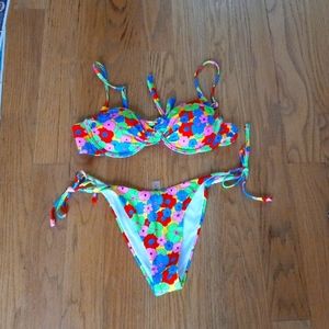 Floral print 2 piece  Women's  bikini swimsuit